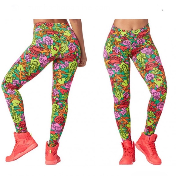 Zumba Fitness Pants - Zumba Love large Long Leggings - As Green As It Gets new without tags